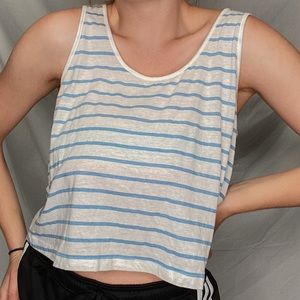 FOREVER 21 blue and white stripe tang top